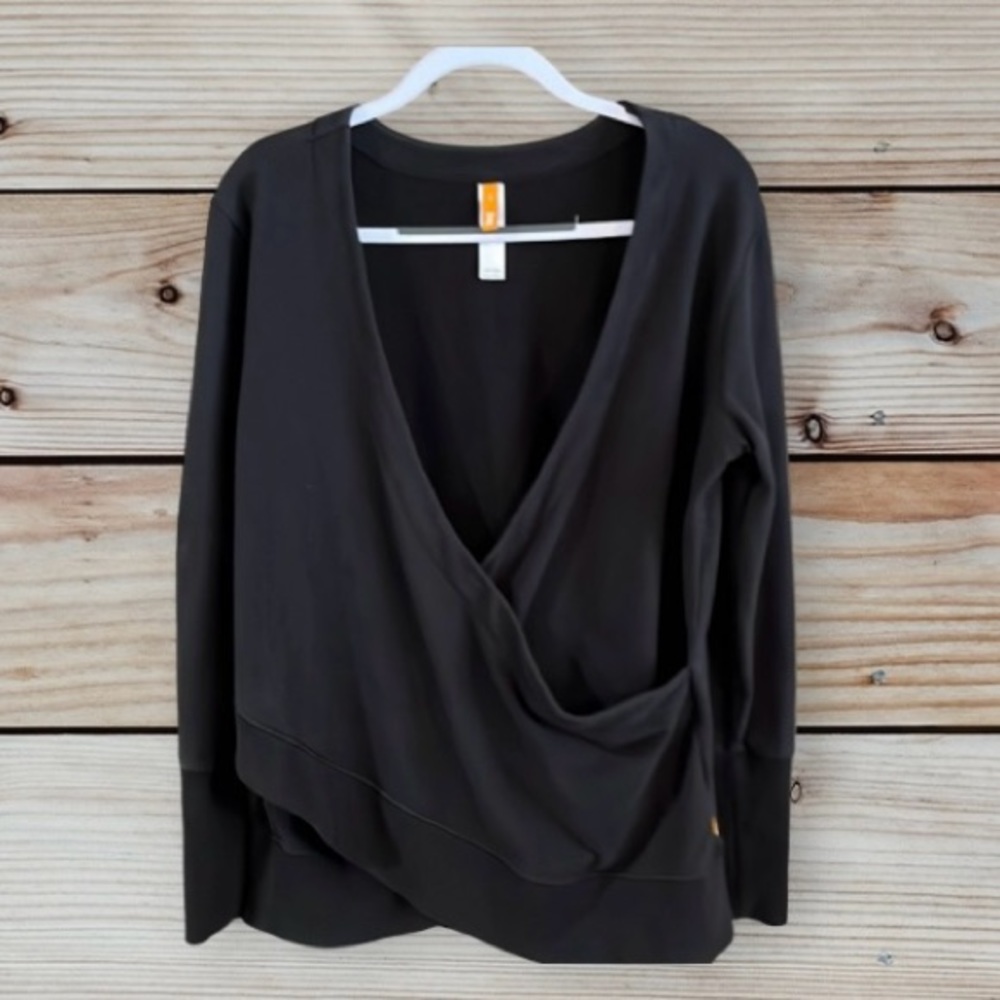 LUCY Activewear black wrap front sweatshirt